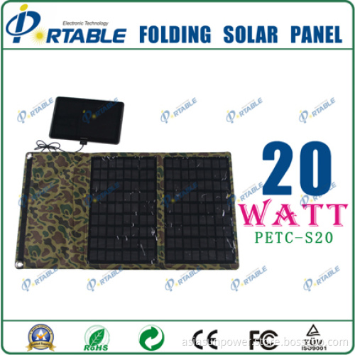 20W PV Solar Power Foldable Charger, Bag Foldable Solar Charger Pack for Laptop (PETC-S20)